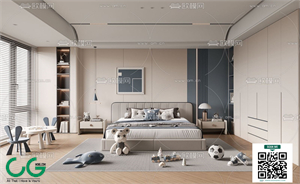 Modern boy room kid room children room 68 3d model