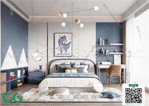 Modern boy room kid room children room 54 3d model