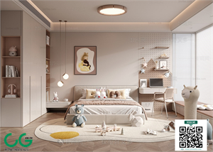 Modern Girl room kid room children room 64 3d model
