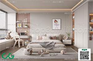 Modern Girl room kid room children room 43 3d model