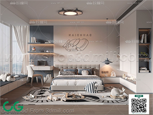 Modern boy room kid room children room 44 3d model