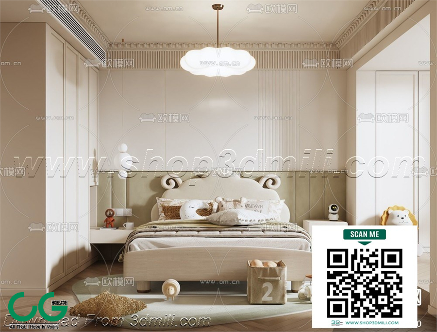 Modern boy room kid room children room 45 3d model