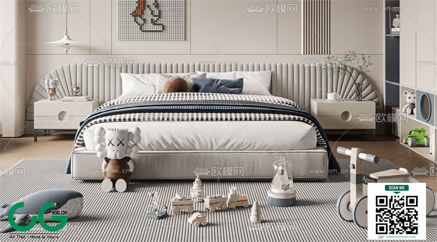 Modern boy room kid room children room 46 3d model