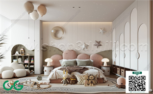 Modern Girl room kid room children room 68 3d model