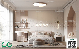 Modern Girl room kid room children room 47 3d model