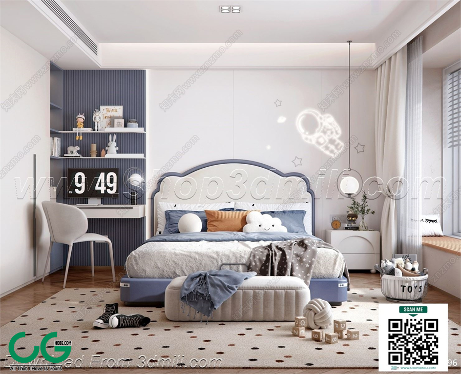 Modern boy room kid room children room 55 3d model