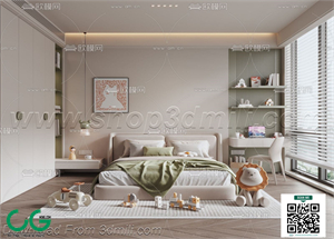 Modern Girl room kid room children room 66 3d model