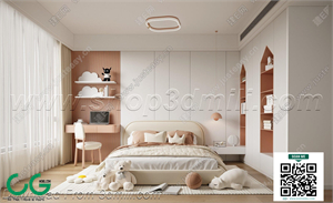 Modern Girl room kid room children room 78 3d model