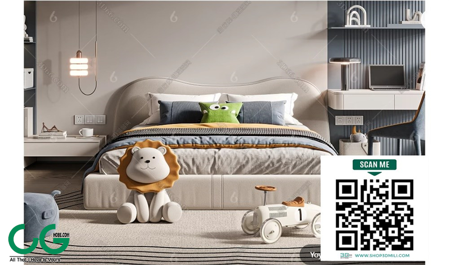 Modern boy room kid room children room 62 3d model