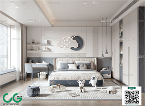Modern boy room kid room children room 66 3d model