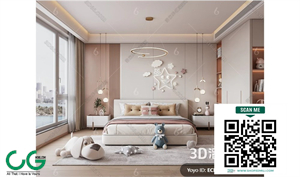 Modern Girl room kid room children room 70 3d model