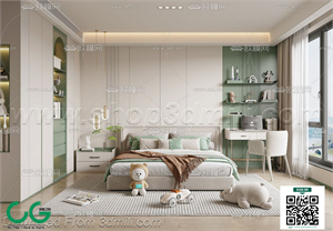 Modern Girl room kid room children room 41 3d model