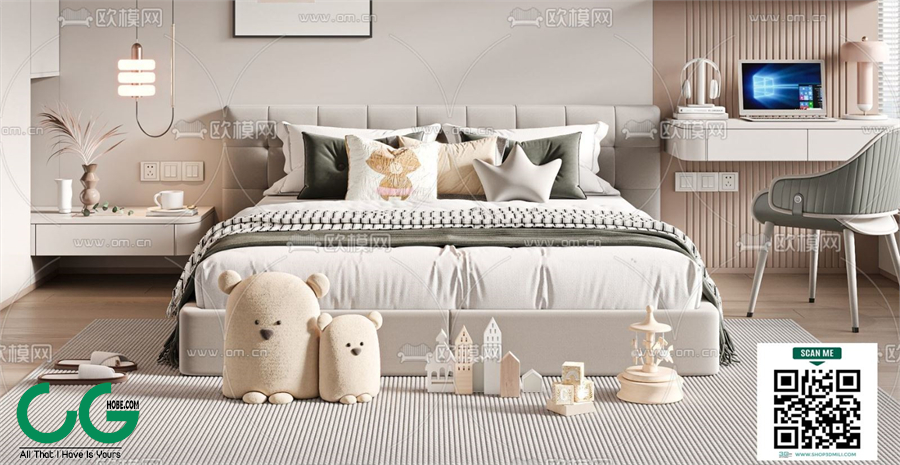 Modern boy room kid room children room 60 3d model