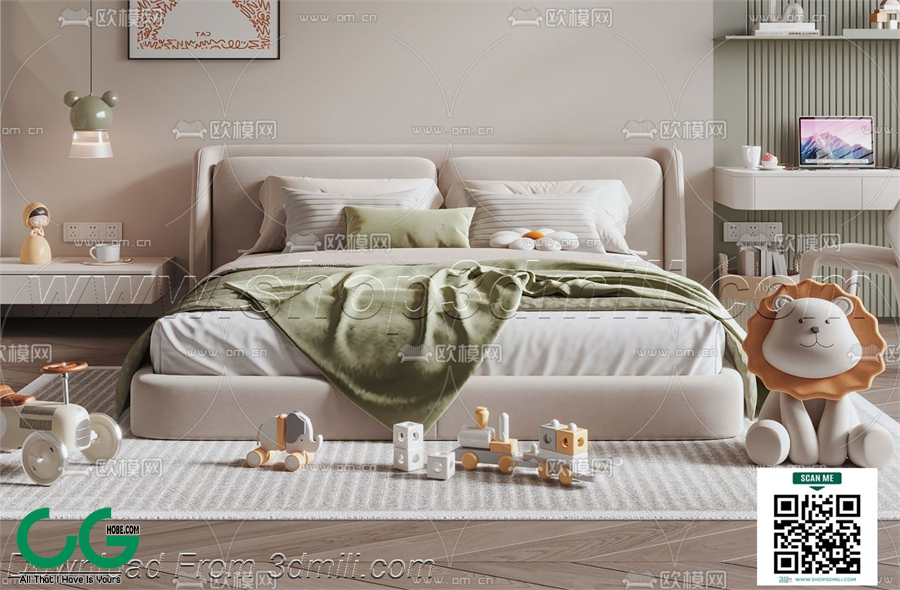 Modern boy room kid room children room 61 3d model