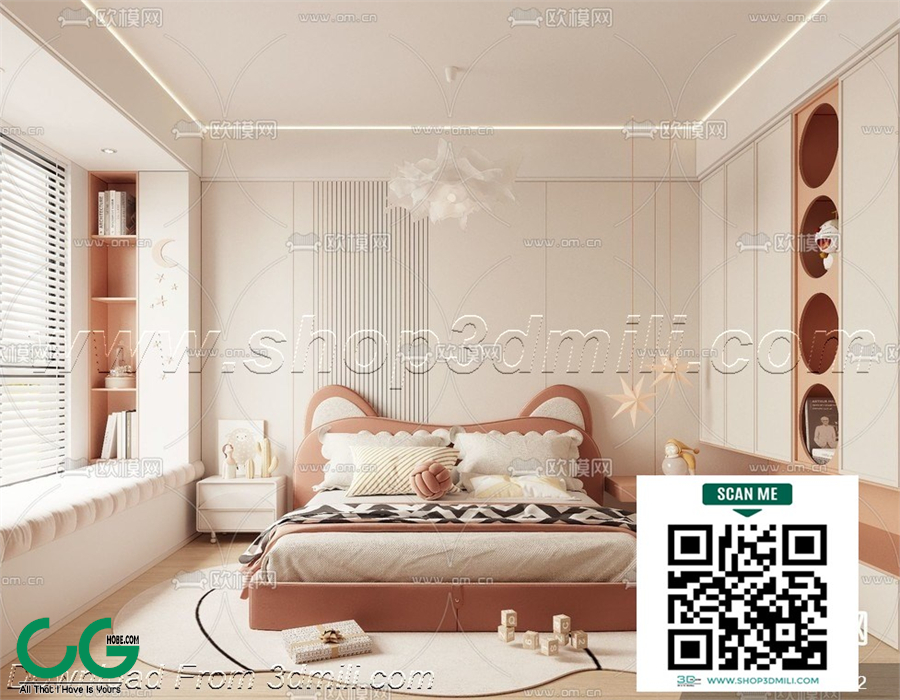 Modern Girl room kid room children room 56 3d model