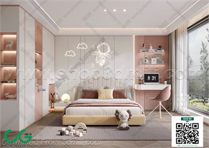Modern Girl room kid room children room 57 3d model