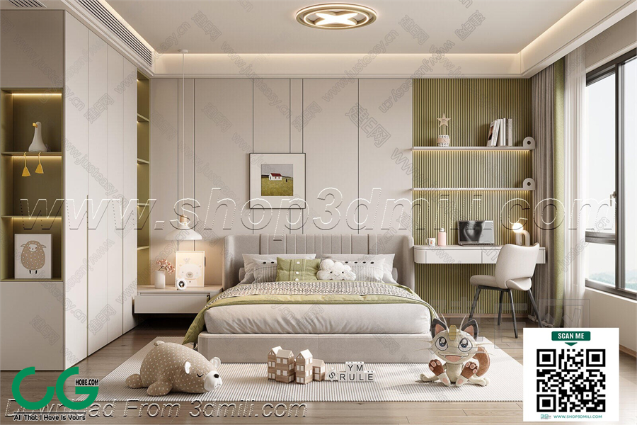 Modern boy room kid room children room 74 3d model