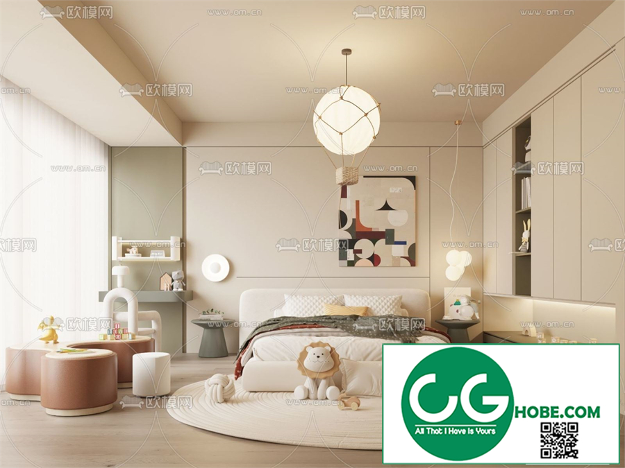 Modern boy room kid room children room 47 3d model