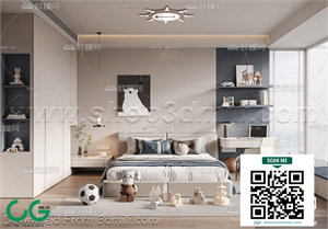 Modern boy room kid room children room 48 3d model
