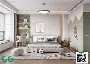 Modern boy room kid room children room 49 3d model