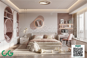 Modern Girl room kid room children room 59 3d model