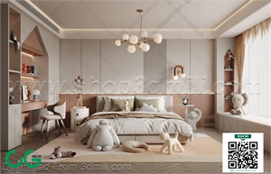 Modern Girl room kid room children room 60 3d model