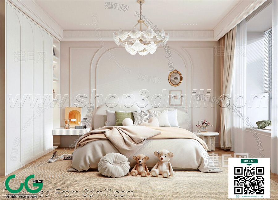 Modern Girl room kid room children room 50 3d model
