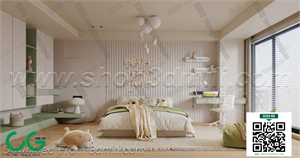 Modern boy room kid room children room 43 3d model