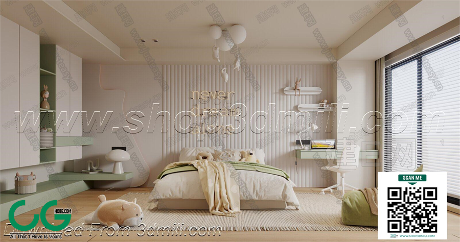 Modern boy room kid room children room 43 3d model