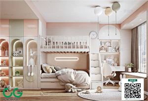 Modern Girl room kid room children room 49 3d model