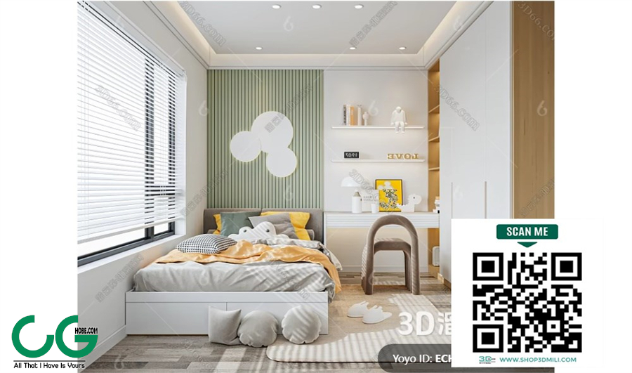 Modern boy room kid room children room 73 3d model