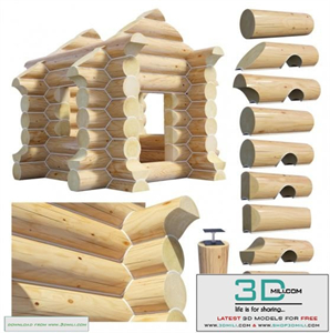 A set of logs to create the log cabins