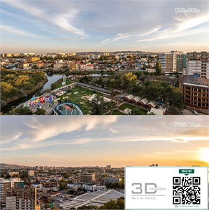 Panoramas of Anapa at sunset