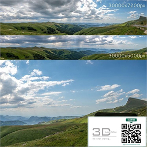 Panorama with mountains. 2 pcs. 30k