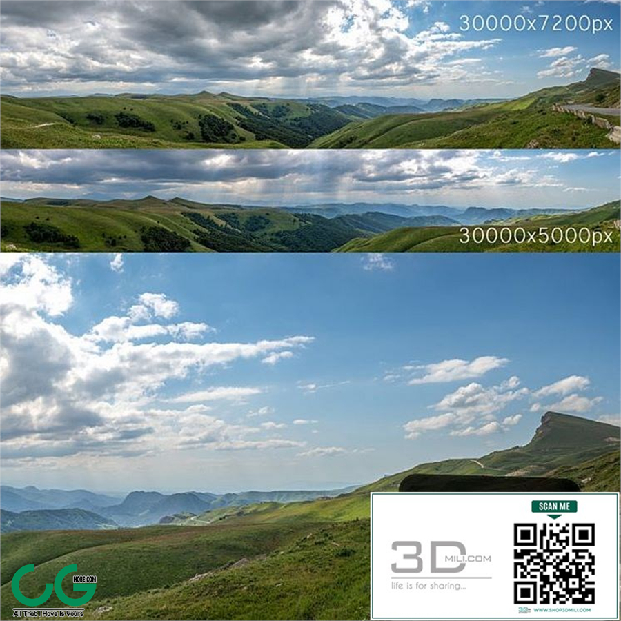 Panorama with mountains. 2 pcs. 30k