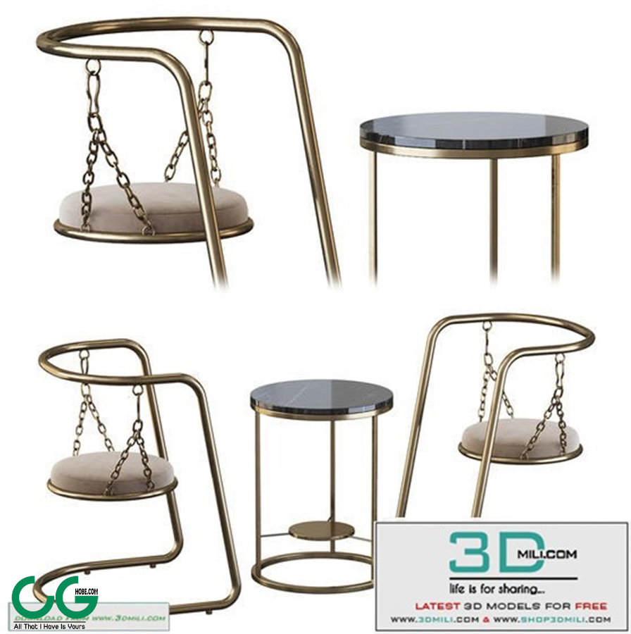 3dsMax chair table