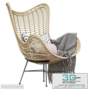HK Living Natural rattan egg chair