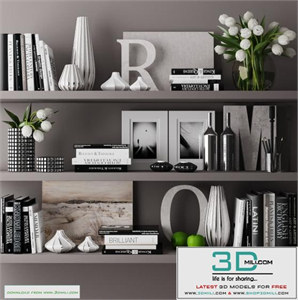decorative set with books 03