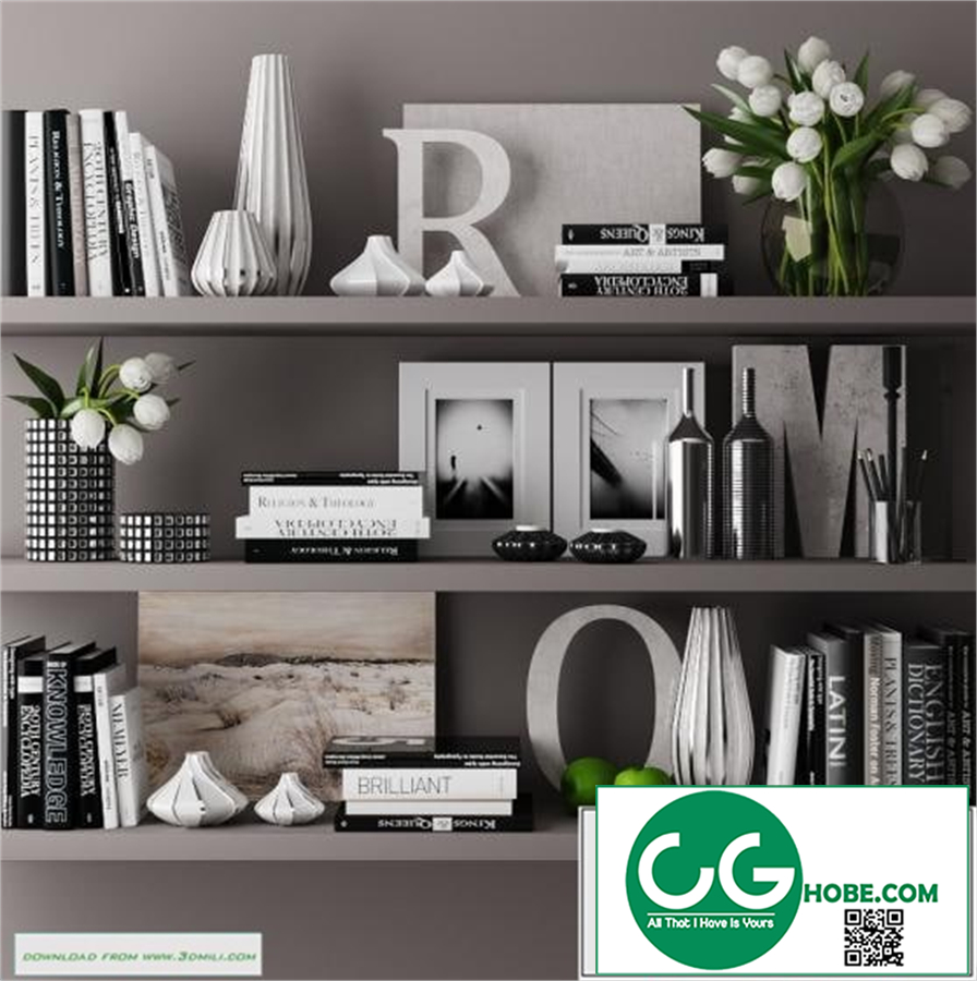 decorative set with books 03