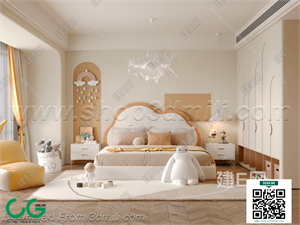 Modern Girl room kid room children room 10 3d model