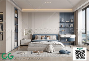 Modern boy room kid room children room 06 3d model