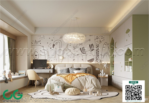 Modern Girl room kid room children room 13 3d model