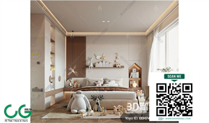 Modern Girl room kid room children room 14 3d model