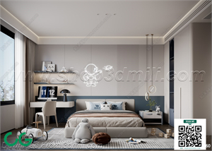 Modern boy room kid room children room 10 3d model