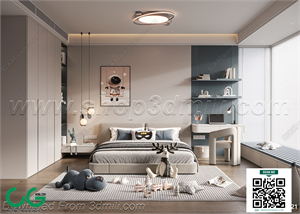 Modern boy room kid room children room 11 3d model