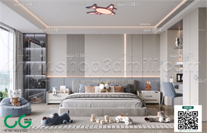 Modern boy room kid room children room 15 3d model