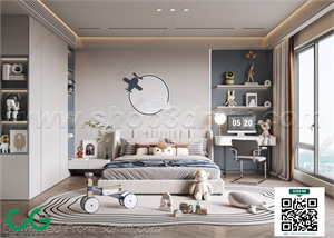 Modern boy room kid room children room 17 3d model