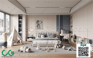 Modern boy room kid room children room 18 3d model