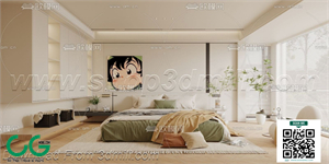 Modern boy room kid room children room 22 3d model