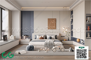 Modern boy room kid room children room 23 3d model